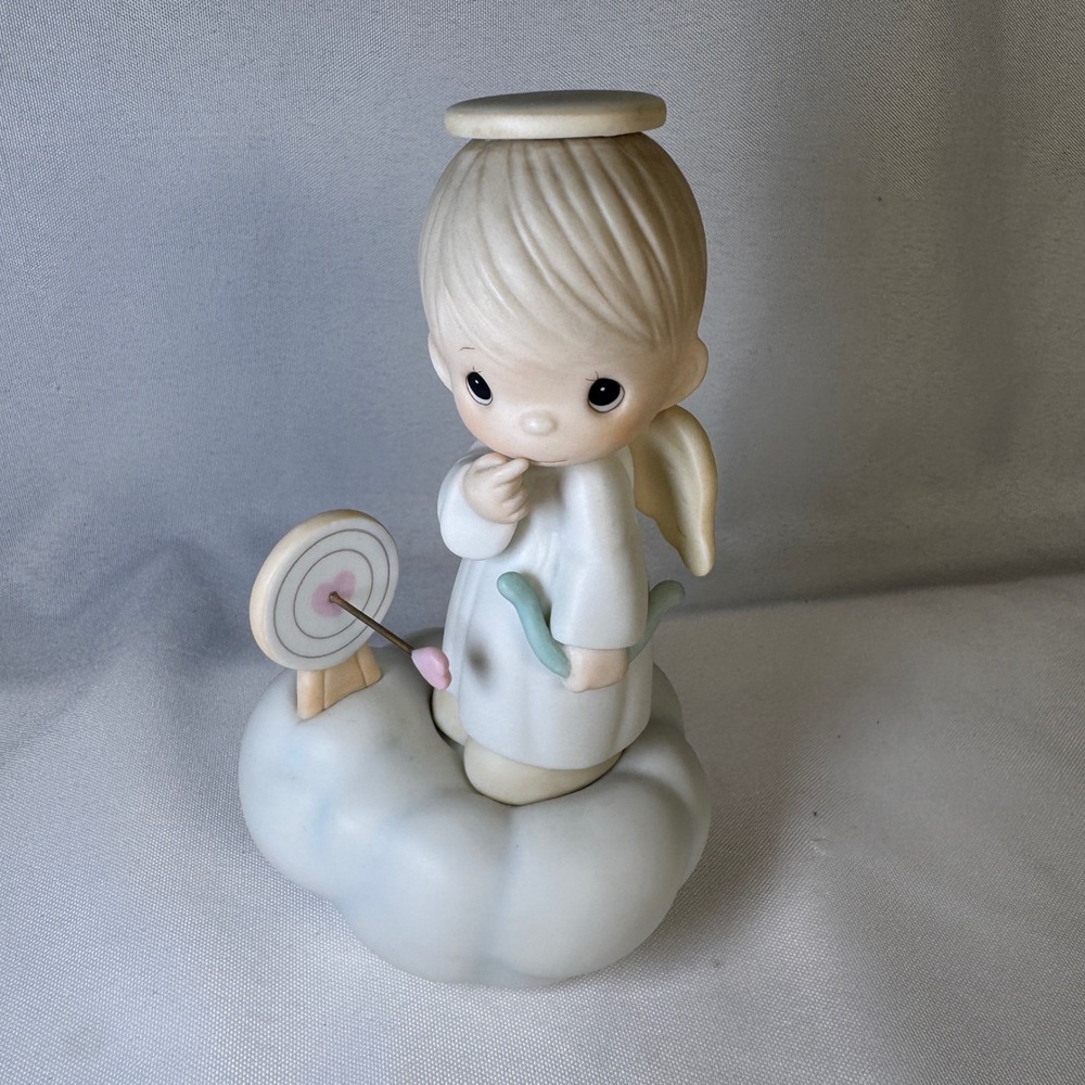 Precious Moments Sending My Love Angel Cupid Bow Arrow Figurine 100056 1985